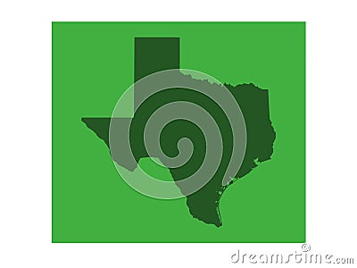 Texas map - the second largest state in the United States Vector Illustration