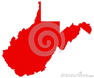 West Virginia map - state in the Appalachian region of the Southern United States Vector Illustration