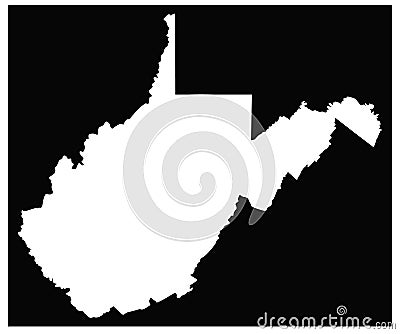 West Virginia map - state in the Appalachian region of the Southern United States Vector Illustration