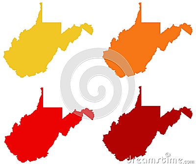 West Virginia map - state in the Appalachian region of the Southern United States Vector Illustration