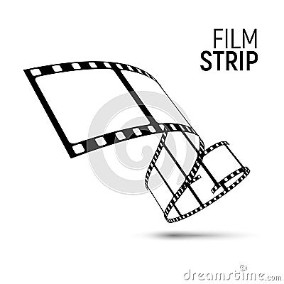 Vector film strip reel. Movie cinema 3d filmstrip tape background Stock Photo