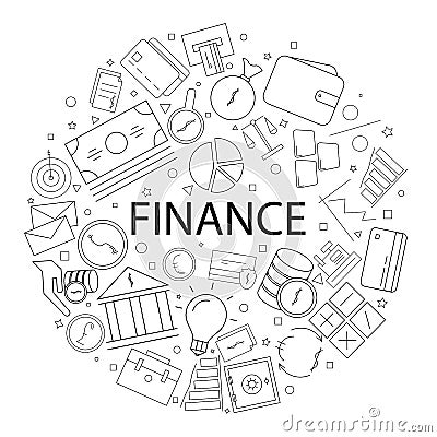 Vector Finance pattern with word. Finance background Vector Illustration