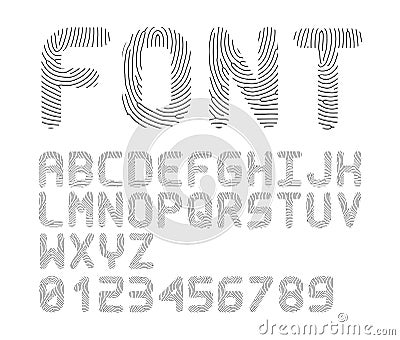 Vector fingerprint font Vector Illustration