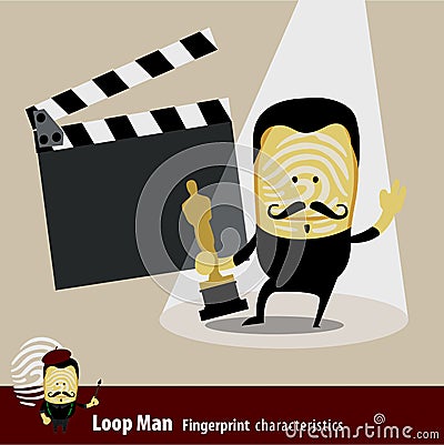 Vector of Fingerprint Man Characteristics Series. Actor. Vector Illustration