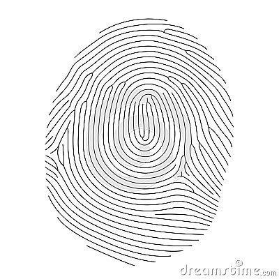 Fingerprint, thin line style Vector Illustration