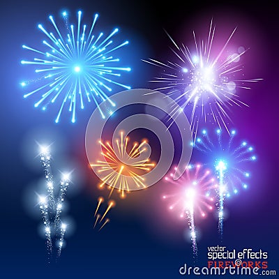 Vector Firework Collection Vector Illustration