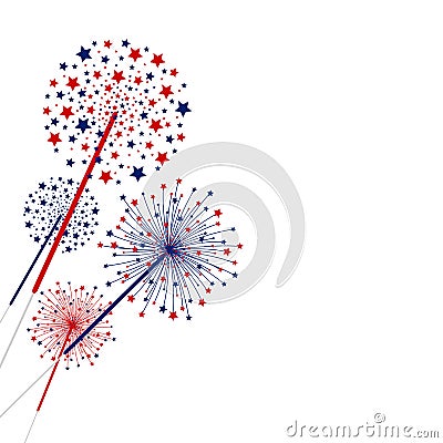 Vector firework design isolated on white background Vector Illustration