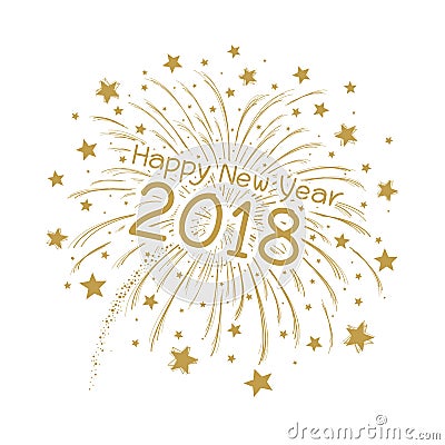 Vector firework with happy new year 2018 Vector Illustration