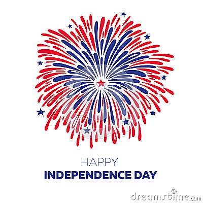 Vector firework for 4th of july. American independence day illustration. Vector Illustration