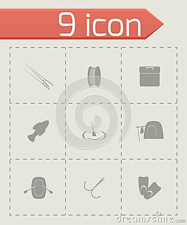 Vector fishing icon set Vector Illustration