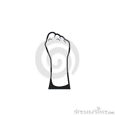 Vector fist hand revolution demonstration protestor fighter back rear view illustration Vector Illustration