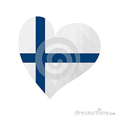 Vector flag of Finlnland. Vector illustration for Finland National Day. Finland flag in trendy poly low style. Design Vector Illustration