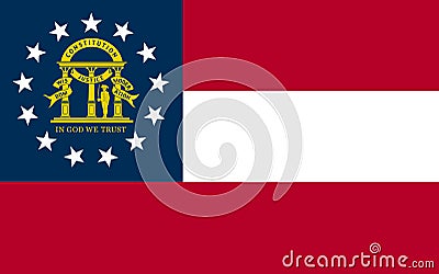 Vector flag of Georgia state. United States of America Vector Illustration