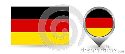 Vector flag Germany. Location point with flag Germany inside. Vector Illustration