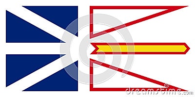 Vector flag of Newfoundland and Labrador Canada.St. Johns Vector Illustration