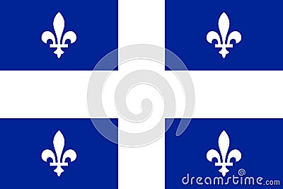 Vector flag of Quebec province Canada.Calgary, Edmonton Vector Illustration