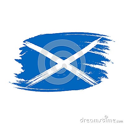 Vector flag of Scotland. Vector illustration for Scotland National Day. Scottish flag in trendy grunge style. Design template for Vector Illustration