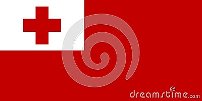 Tonga national flag. Vector illustration. Nukualofa Vector Illustration