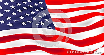 US flag waving vector illustration Vector Illustration