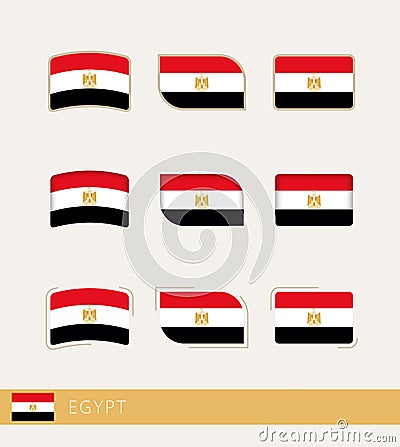 Vector flags of Egypt, collection of Egypt flags Vector Illustration