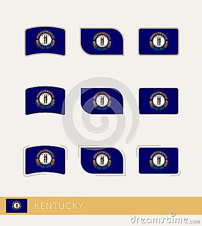 Vector flags of Kentucky, collection of Kentucky flags Vector Illustration