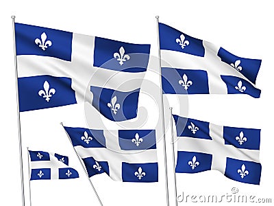 Vector flags of Quebec province of Canada Vector Illustration