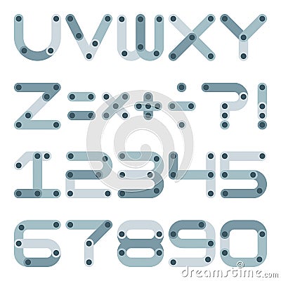 Vector flat alphabet in building kit style Vector Illustration