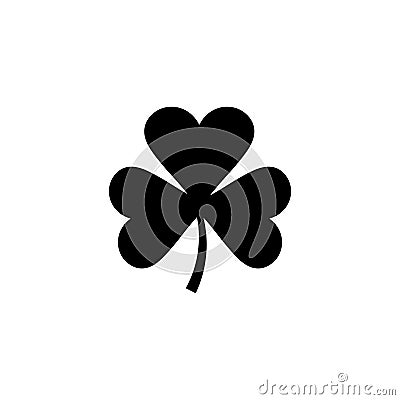 Vector flat black Irish shamrock clover Vector Illustration