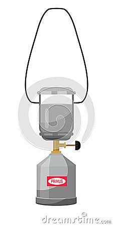 Vector illustration camping stove with gas bottle Vector Illustration