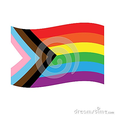 Vector flat cartoon new lgbt lgbtq rainbow flag Vector Illustration