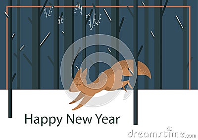 Stylish winter squirrel illustration Vector Illustration