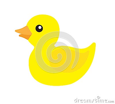 Vector flat cartoon yellow bath duck Vector Illustration