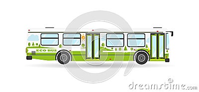 Vector flat city transit bus public transport vehicle Vector Illustration