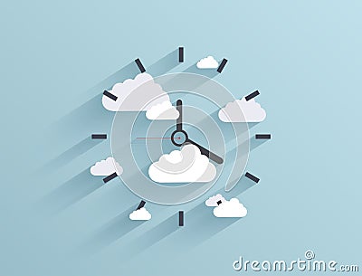 Vector flat clock background. Eps10 Vector Illustration