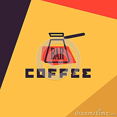 Vector flat coffee logo sample. Vector Illustration