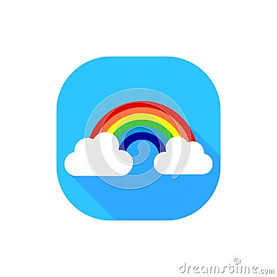 Flat design Weather - Rainbow Stock Photo