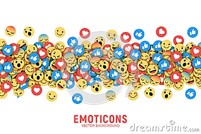 Vector Flat Modern Emoji Conceptual Background Vector Illustration