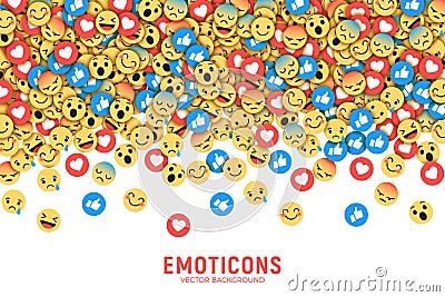 Vector Flat Modern Emoji Conceptual Background Vector Illustration