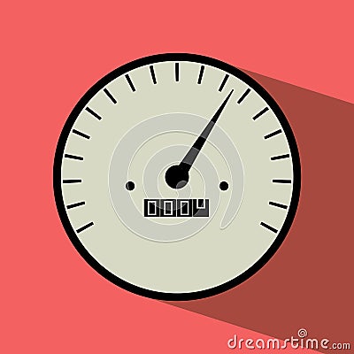 Vector flat design of speedometer gauges with shadow Vector Illustration