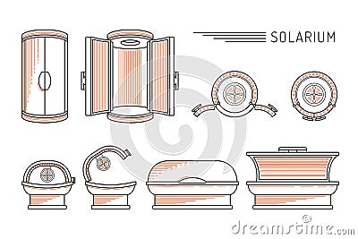 Vector flat design Sun Bath Solarium Vector Illustration