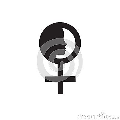 Vector flat gender equality with woman silhouette Vector Illustration