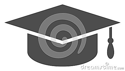 Vector Flat Graduation Cap Icon Vector Illustration