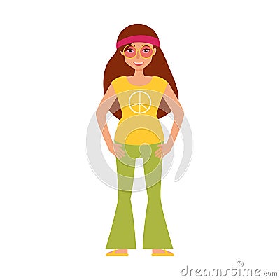 Vector. Flat. Hippy Vector Illustration