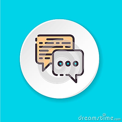 Vector flat icon business conversation. Button for web or mobile app. Vector Illustration