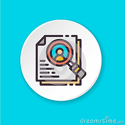 Vector flat icon employee search. Button for web or mobile app. Vector Illustration