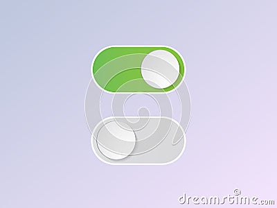 Vector flat icon On and Off Toggle switch button Vector Illustration