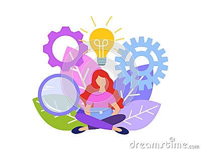 Vector flat illustration brainstorming business concept Vector Illustration