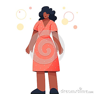 Vector flat illustration of brazilian woman. Vector Illustration