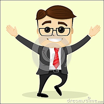 Vector flat illustration. Businessman smiling Vector Illustration