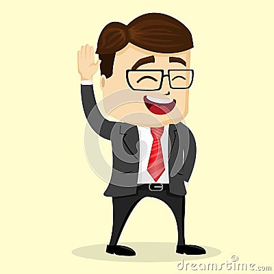 Vector flat illustration. Businessman smiling Vector Illustration